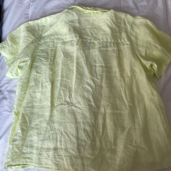 100% Linen Limoncello L.L. Bean Summer Blouse Size XL - Picture 7 of 7